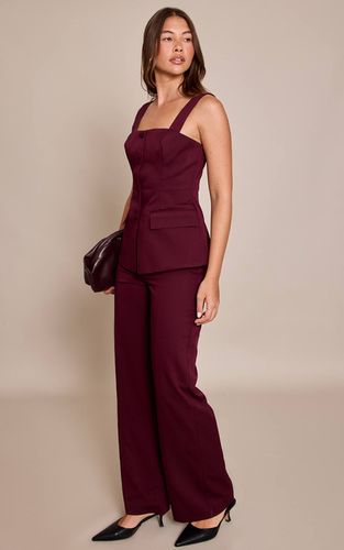 Dark Plum Pantalon À Détails De Coutures | Taille 42 - PrettyLittleThing - Modalova