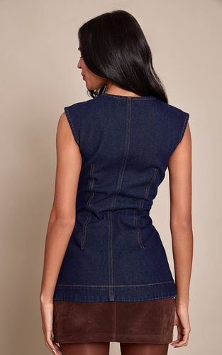 Haut En Denim Sans Manches Long Pour Grande Taille | Taille 36 - PrettyLittleThing - Modalova