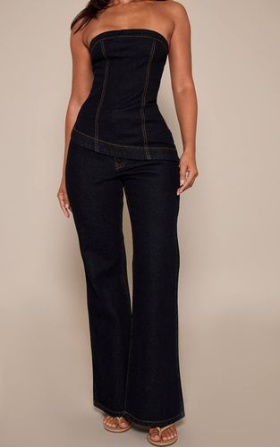 Jean En Denim Évasé Petite Avec Fermeture Éclair Latérale | Taille 32 - PrettyLittleThing - Modalova