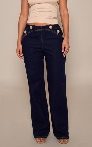 Jean Droit Petite Avec Détail Boutons | Taille 42 - PrettyLittleThing - Modalova