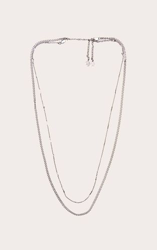 Silver Collier Chaîne Synthétique Double Couche Lisse En Acier Inoxydable - PrettyLittleThing - Modalova