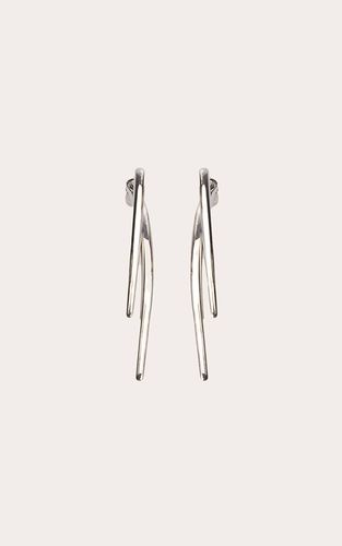 Silver Boucles D'oreilles Créoles Pointues Lisses - PrettyLittleThing - Modalova