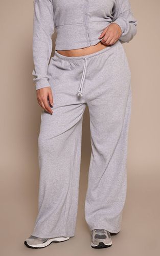 Grey Marl Pantalon Coordonné Grande Taille À Rayures Côtelé Souple Avec Taille Élastiquée | Taille 44 - PrettyLittleThing - Modalova