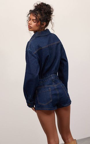 Combinaison-pantalon En Denim À Manches Longues | Taille 42 - PrettyLittleThing - Modalova