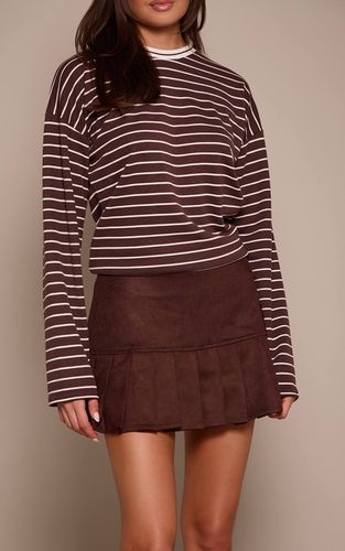Dark Chocolate Mini-jupe Plissée En Synthétique | Taille 42 - PrettyLittleThing - Modalova