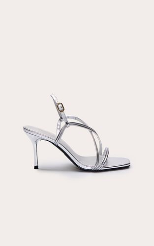 Silver Sandales À Talons À Brides Métallisées | Taille 38 - PrettyLittleThing - Modalova