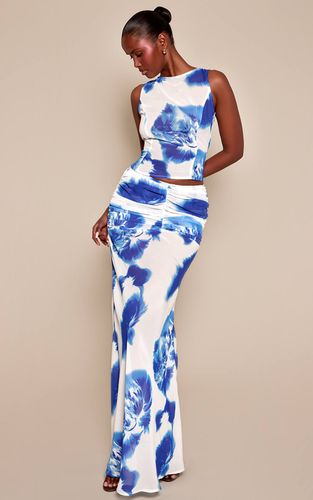 Cobalt Ensemble Jupe Longue En Mousseline Froncée À Imprimé Floral | Taille 32 - PrettyLittleThing - Modalova