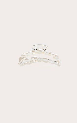 Silver Pince À Cheveux Crabe Perles Design Abstrait - PrettyLittleThing - Modalova