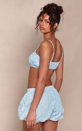 Baby Blue Ensemble Coordonné Brassière En Coton À Pois | Taille 42 - PrettyLittleThing - Modalova