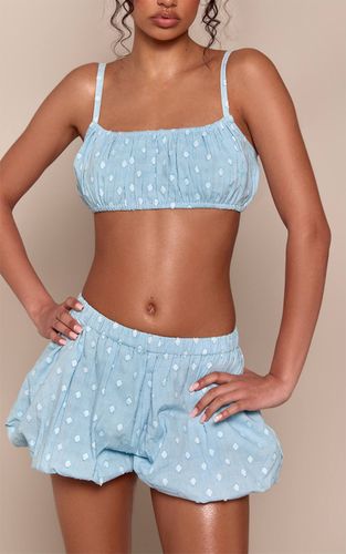 Baby Blue Ensemble Short Bouffant À Pois En Coton | Taille 42 - PrettyLittleThing - Modalova