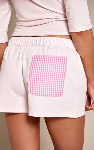 Pale Pink Short En Jersey De Coton À Détail De Poche À Carreaux | Taille 42 - PrettyLittleThing - Modalova