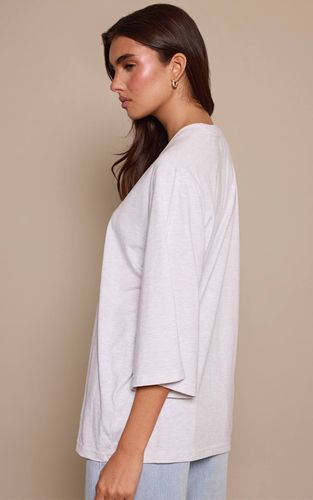 Grey Marl T-shirt En Coton Oversize À Manches Évasées | Taille 32 - PrettyLittleThing - Modalova