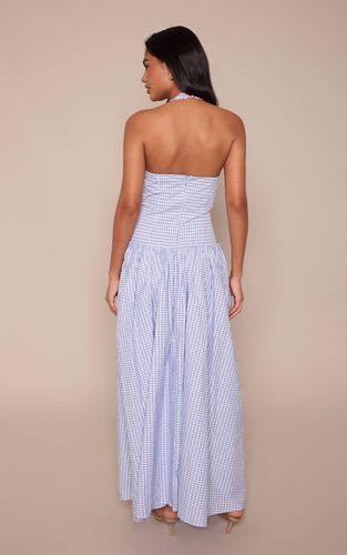 Baby Blue Robe Maxi Sans Manches À Col Licou Avec Nœud | Taille 42 - PrettyLittleThing - Modalova