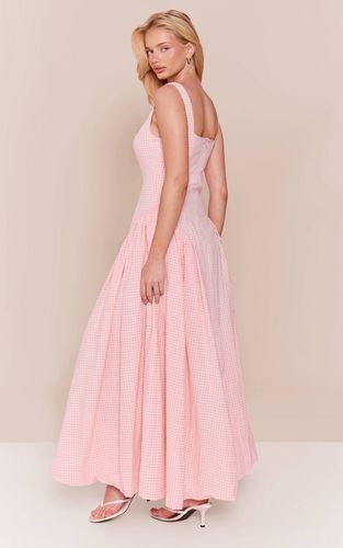 Baby Pink Robe Longue À Encolure Carrée Vichy | Taille 42 - PrettyLittleThing - Modalova