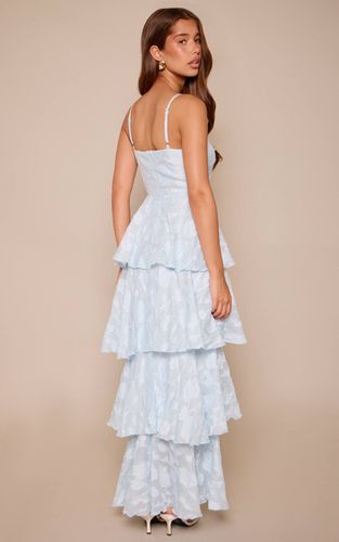 Baby Blue Robe Longue Étagée Texturée | Taille 42 - PrettyLittleThing - Modalova