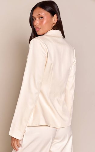 Almond Blazer Ajusté Tissé Avec Taille Cintrée | Taille 42 - PrettyLittleThing - Modalova