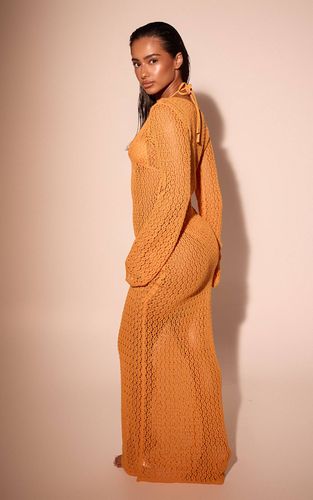 Robe De Plage Maxi En Crochet Avec Anneau O | Taille XS - PrettyLittleThing - Modalova