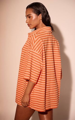 Chemise De Plage En Tissu Éponge À Rayures | Taille XS - PrettyLittleThing - Modalova