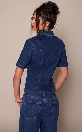 Chemise En Jean À Manches Courtes Boutonnée | Taille 42 - PrettyLittleThing - Modalova