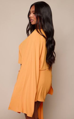 Ensemble Haut Grande Taille À Manches Longues En Tissu Fluide Avec Encolure Bateau | Taille 54 - PrettyLittleThing - Modalova
