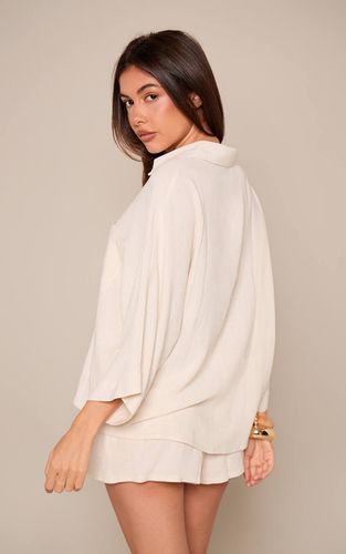 Almond Ensemble Chemise Oversize En Lin Coordonné | Taille 42 - PrettyLittleThing - Modalova