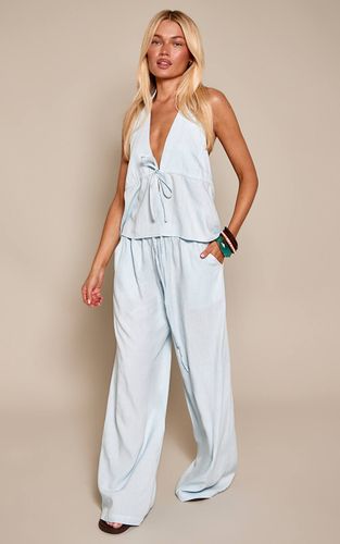 Aqua Blue Pantalon Large À Cordon De Serrage Ensemble Coordonné | Taille 32 - PrettyLittleThing - Modalova