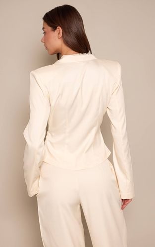 Almond Ensemble Coordonné Blazer Cintré Plissé À Détail Cache-cœur | Taille 42 - PrettyLittleThing - Modalova