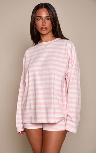Baby Pink Short Mini À Rayures Avec Taille Élastiquée Petite | Taille XS - PrettyLittleThing - Modalova