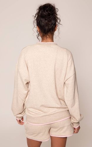 Baby Pink Sweat-shirt Graphique Chiné Avoine À Bords Contrastés | Taille XS - PrettyLittleThing - Modalova