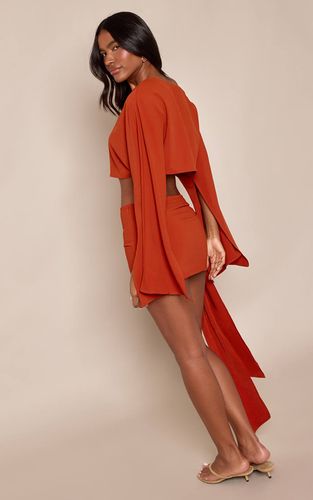 Ensemble Coordonné Haut Fluide Tissé À Encolure Bardot Et Manches Longues | Taille 44 - PrettyLittleThing - Modalova