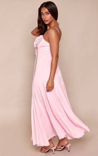 Baby Pink Robe Longue Évasée En Mousseline À Buste Noué Et Imprimé Fleuri Petite | Taille 42 - PrettyLittleThing - Modalova