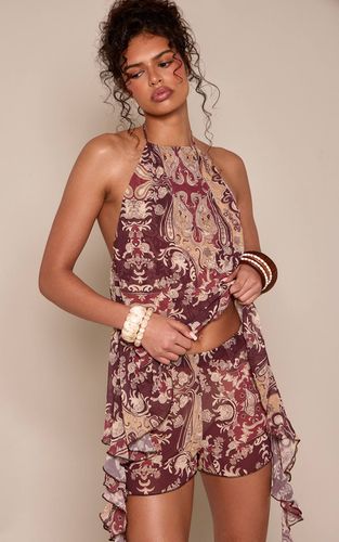 Purple Ensemble Short Imprimé Paisley | Taille 32 - PrettyLittleThing - Modalova