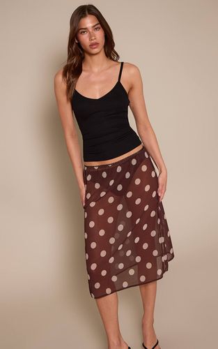 Deep Chocolate Jupe Midi En Mousseline | Taille 42 - PrettyLittleThing - Modalova