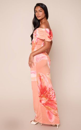 Robe Longue Asymétrique Drapée À Imprimé Floral | Taille 42 - PrettyLittleThing - Modalova