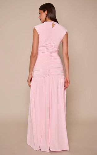 Baby Pink Robe Maxi À Taille Basse En Jersey Fluide À Double Épaisseur Avec Manches Courtes | Taille 42 - PrettyLittleThing - Modalova