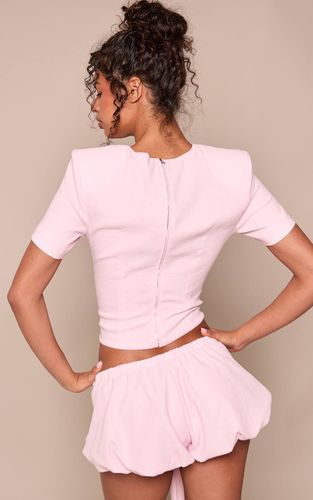 Pale Pink Ensemble Coordonné T-shirt Structuré Texturé | Taille 42 - PrettyLittleThing - Modalova