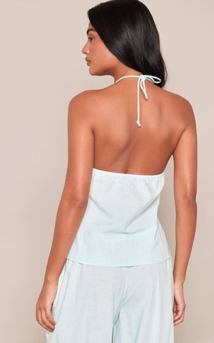 Baby Blue Ensemble Coordonné Top Court Dos-nu Froncé En Lin | Taille 40 - PrettyLittleThing - Modalova