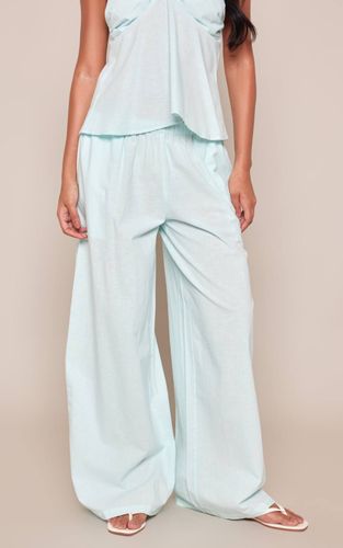 Baby Blue Pantalon En Lin À Taille Froncée Ensemble Coordonné | Taille 34 - PrettyLittleThing - Modalova