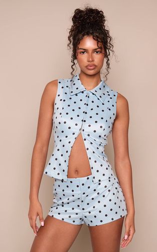 Baby Blue Ensemble Short Tailleur À Pois Coordonné | Taille 42 - PrettyLittleThing - Modalova