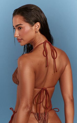 Haut De Bikini Triangle Lurex | Taille 42 - PrettyLittleThing - Modalova