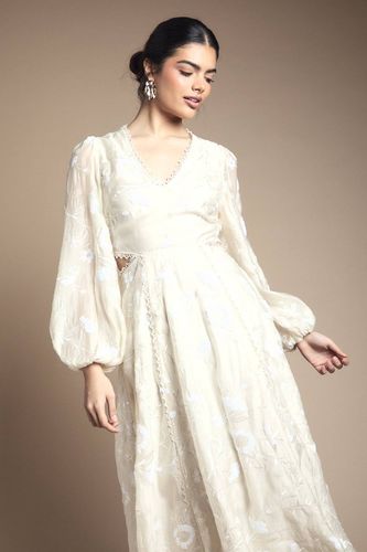 Robe Midaxi en Mousseline à Sequins et Motifs Floraux | Taille 44 - Oasis - Modalova