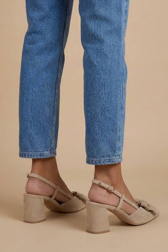 Chaussures Dorinda à Talon Bloc et Bride Arrière en Daim Synthétique avec Nœud | Taille 41 - Oasis - Modalova
