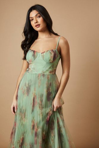 Robe Midi à Détail Corset Fleuri | Taille 34 - Oasis - Modalova