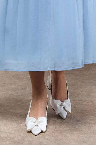 Escarpins Seala à Bride Arrière Talon Bloc Moyen avec Nœud en Satin | Taille 8 - Oasis - Modalova