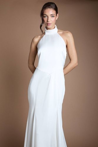 Robe De Mariée Mate Et Satinée Avec Traîne | Taille 46 - Oasis - Modalova