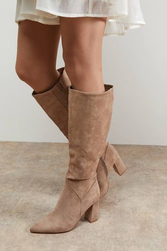 Bottes Jemima en synthétique à Talon Bloc Haut et Bout Pointu Hauteur Genou | Taille 8 - Oasis - Modalova