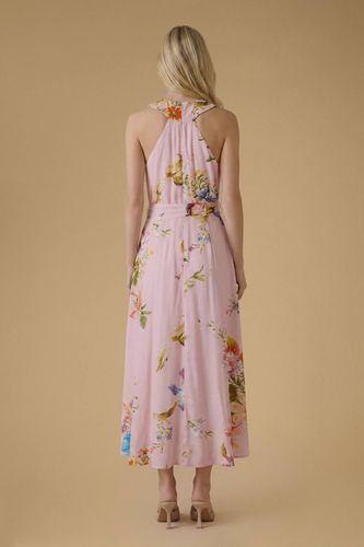 Robe Mi-longue En Viscose Imprimée À Encolure Croisée Dos-nu | Taille 18 - Oasis - Modalova