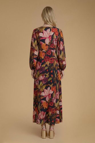 Robe Mi-longue En Viscose Imprimée À Manches Volumineuses | Taille 46 - Oasis - Modalova