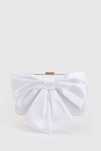 Pochette De Mariée Azalée En Satin Avec Détail Nœud - Oasis - Modalova