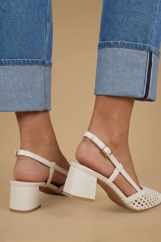 Escarpins À Bride Arrière Katelynn En Synthétiquecuir Tressé À Talon Bloc | Taille 37 - Oasis - Modalova